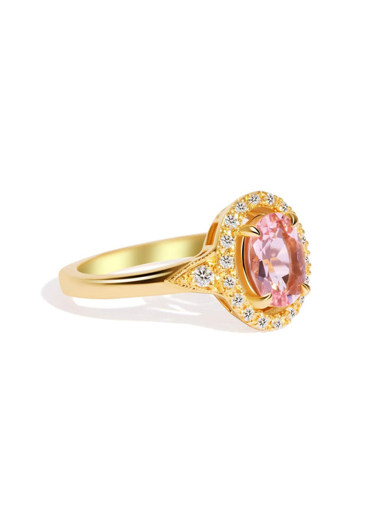 The Eliza Ring with 0.93ct Oval Morganite - Molten Store