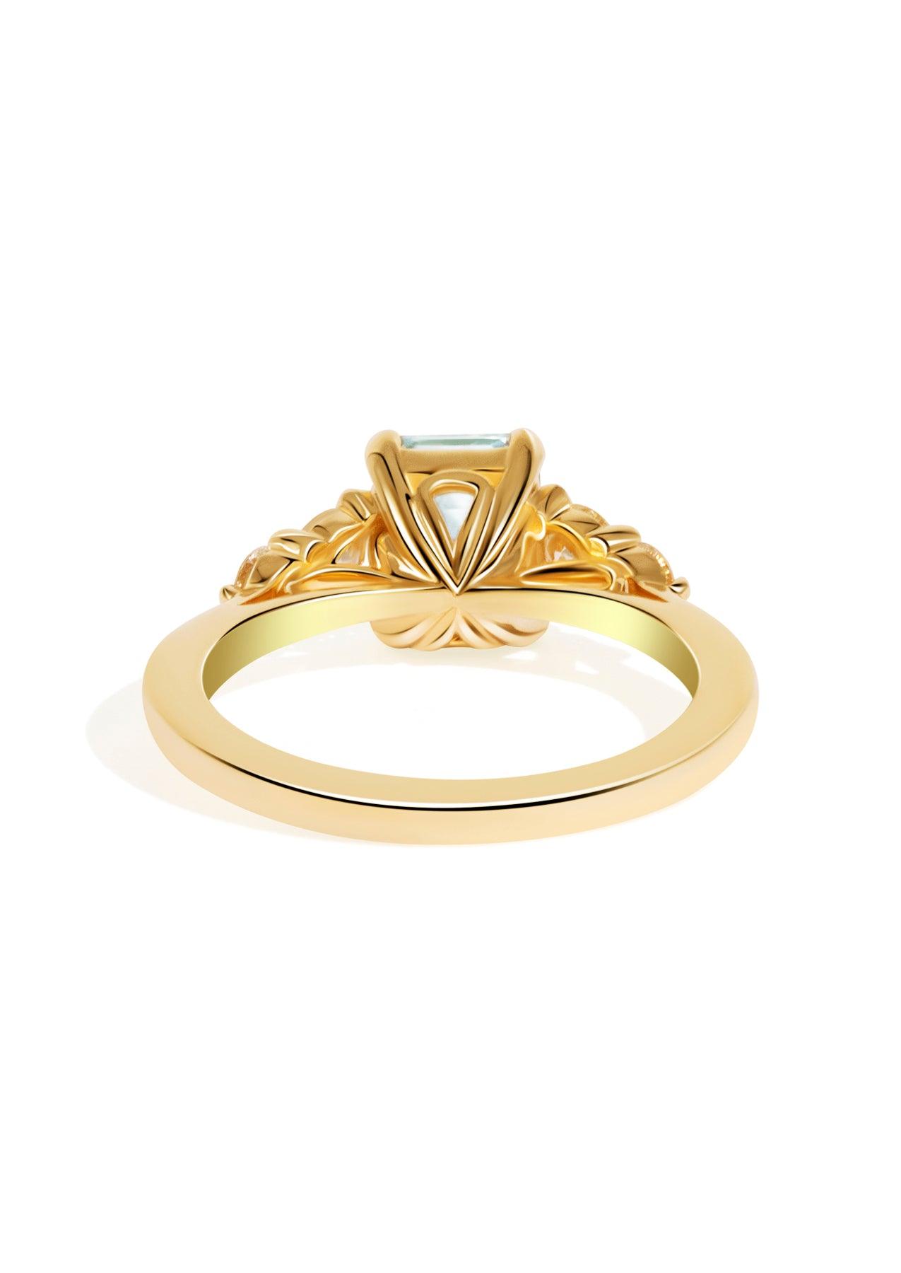 The Vera Ring with 1.47ct Emerald Aquamarine - Molten Store
