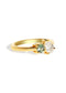 The Toi Et Moi Ring with 0.6ct Pear Cultured Diamond & 0.78ct Round Green Sapphire
