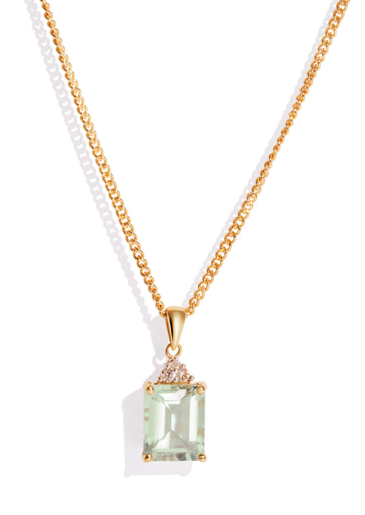 The Painter Yellow Gold Necklace with 3.83ct Emerald Green Amethyst