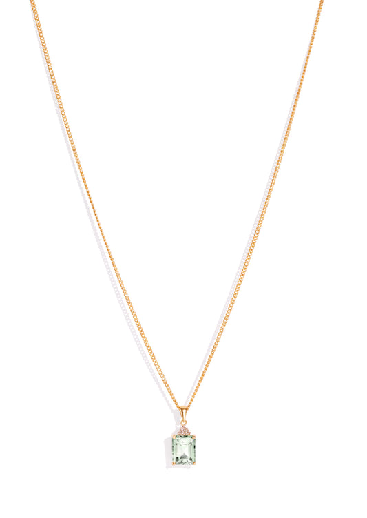 The Painter Yellow Gold Necklace with 3.83ct Emerald Green Amethyst