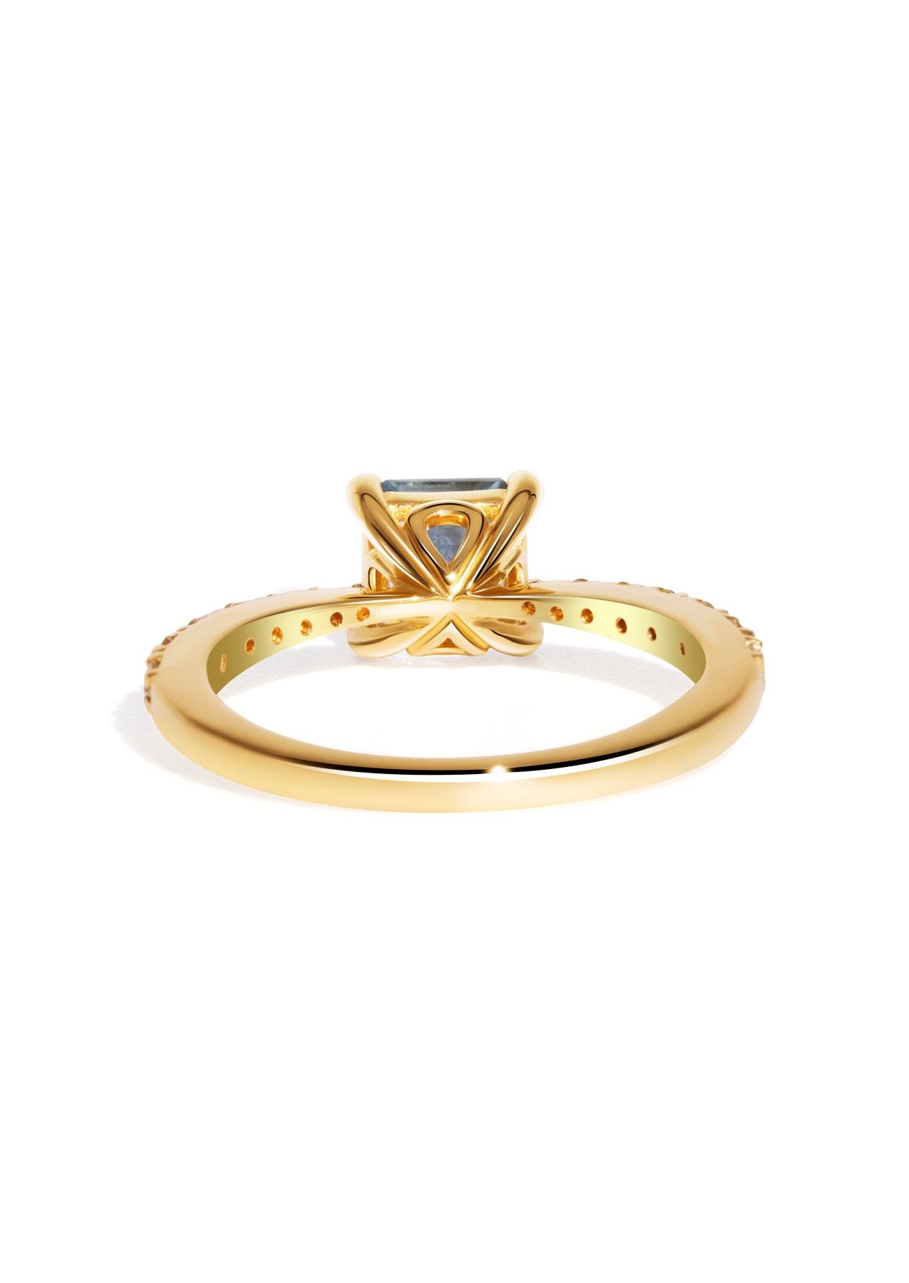 The Celine Ring with 0.85ct Emerald Aquamarine