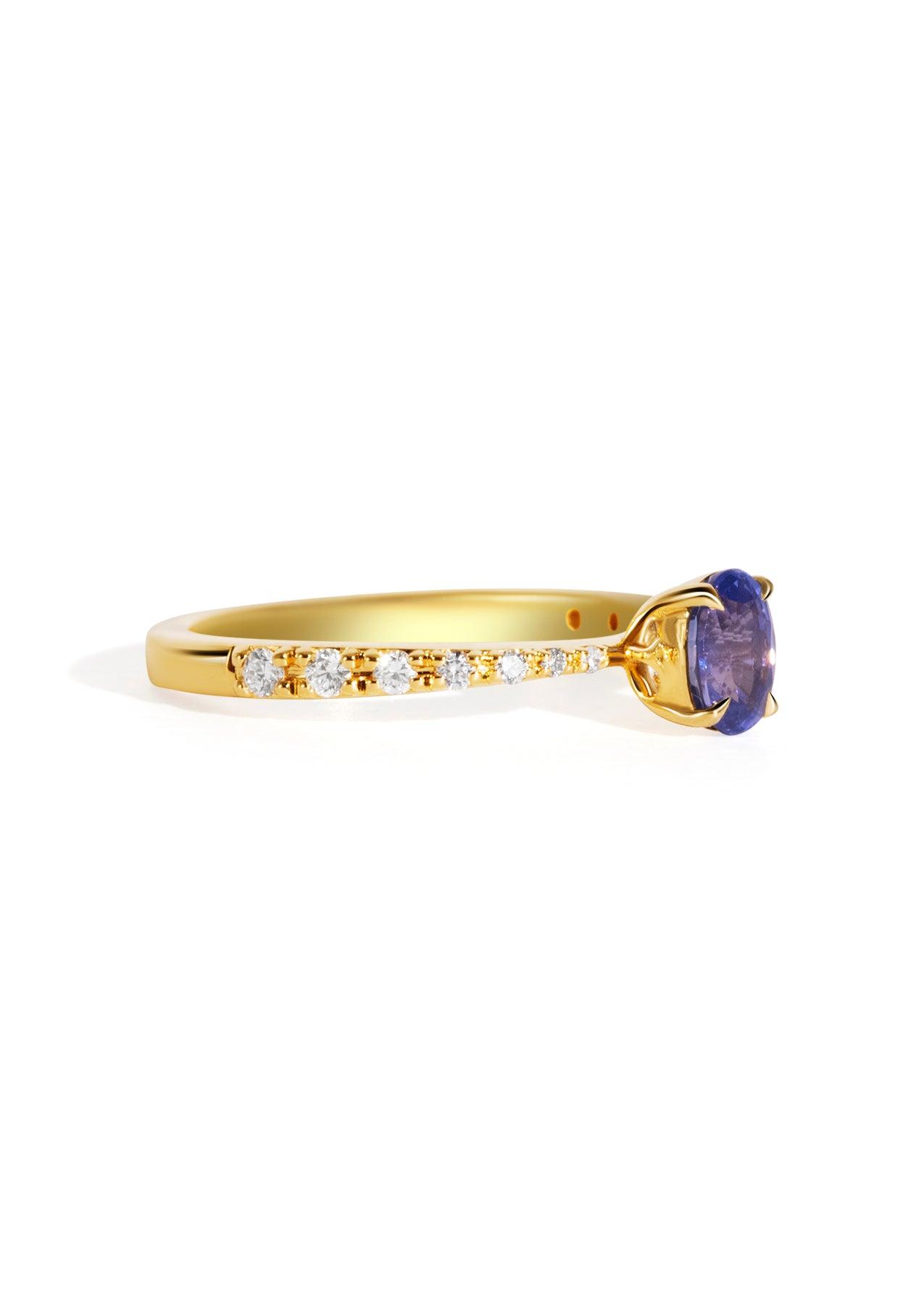 The Celine Ring with 0.87ct Oval Ceylon Sapphire - Molten Store