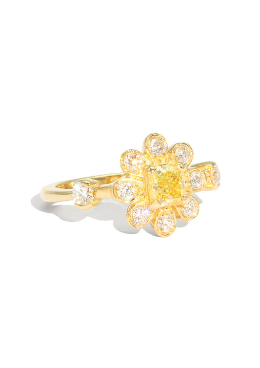 The Flora Ring with 0.73ct Yellow Diamond