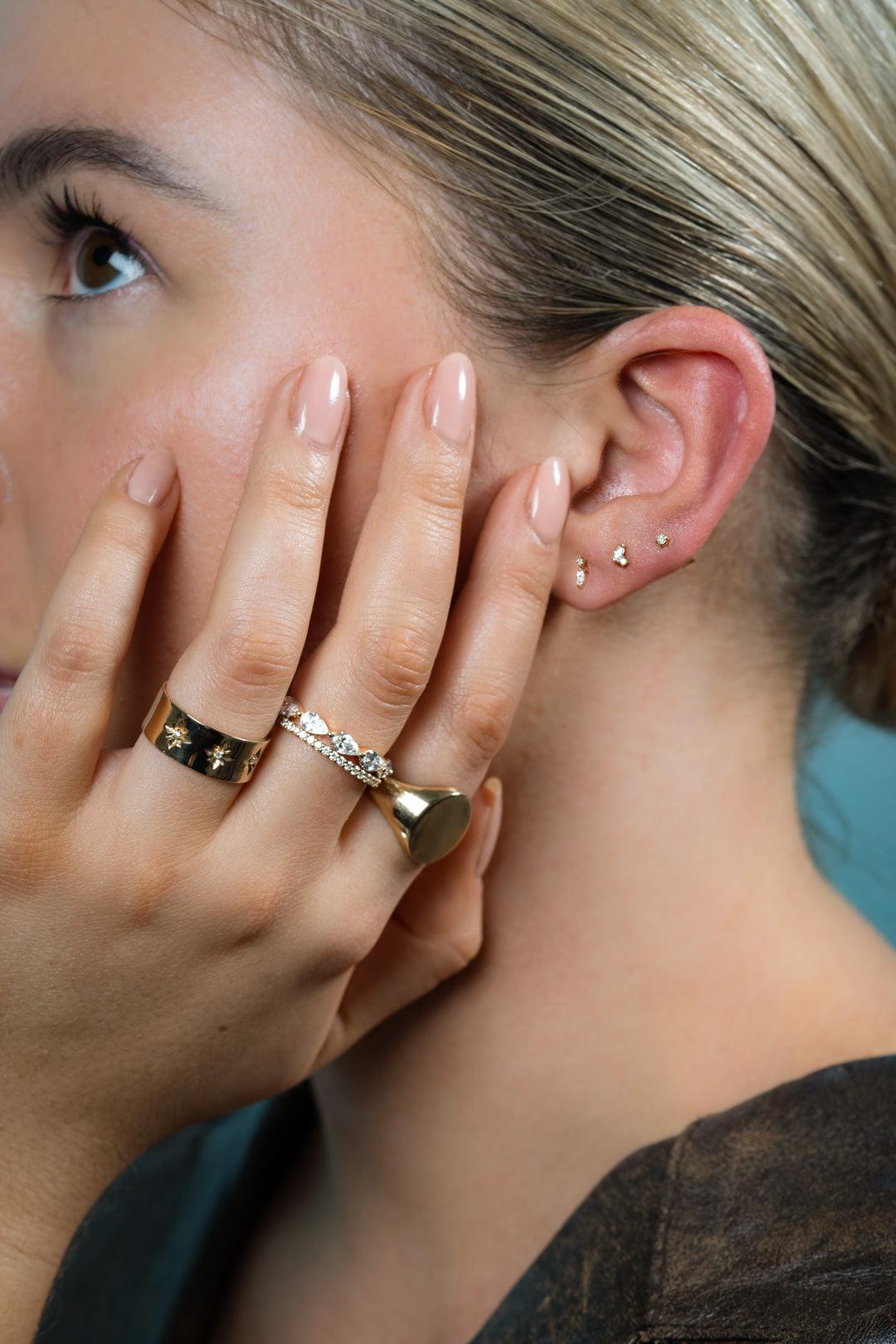 The Lune Cultured Diamond Stud Earring