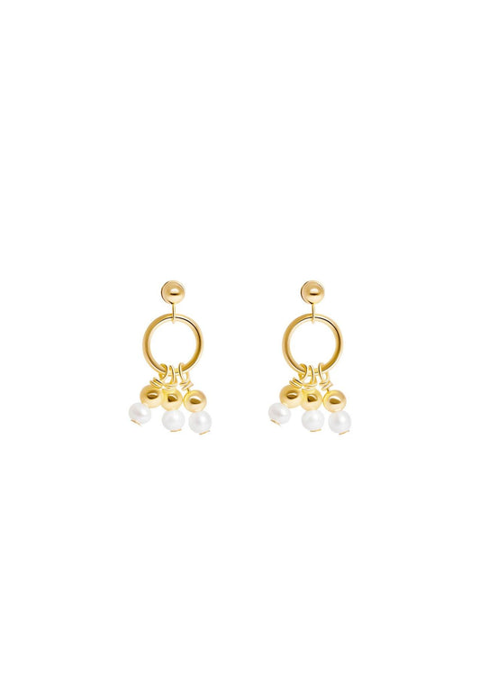 The Gold Pearl Anemone Earrings