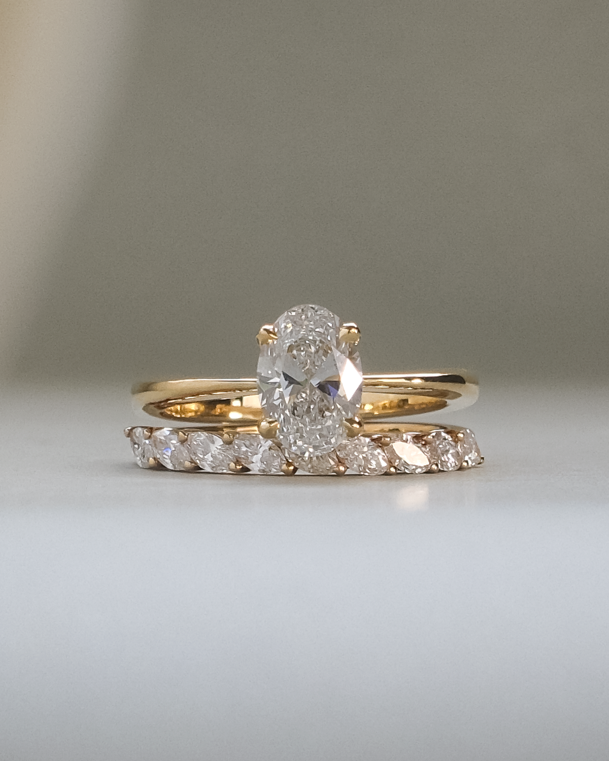 An engagement or wedding ring shown in a personal setting