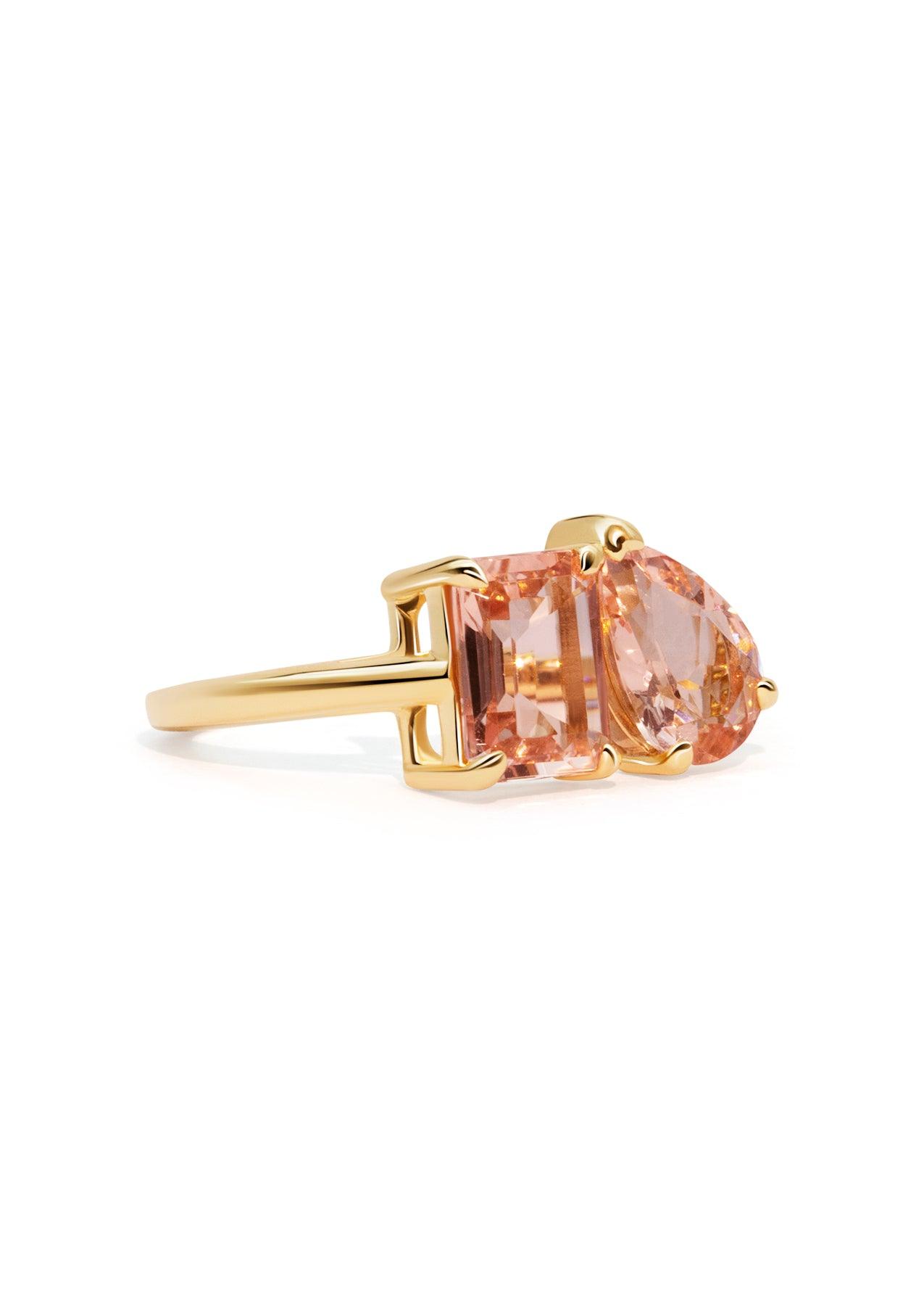 The Toi Et Moi 1.27ct and 1.01ct Morganite Ring - Molten Store