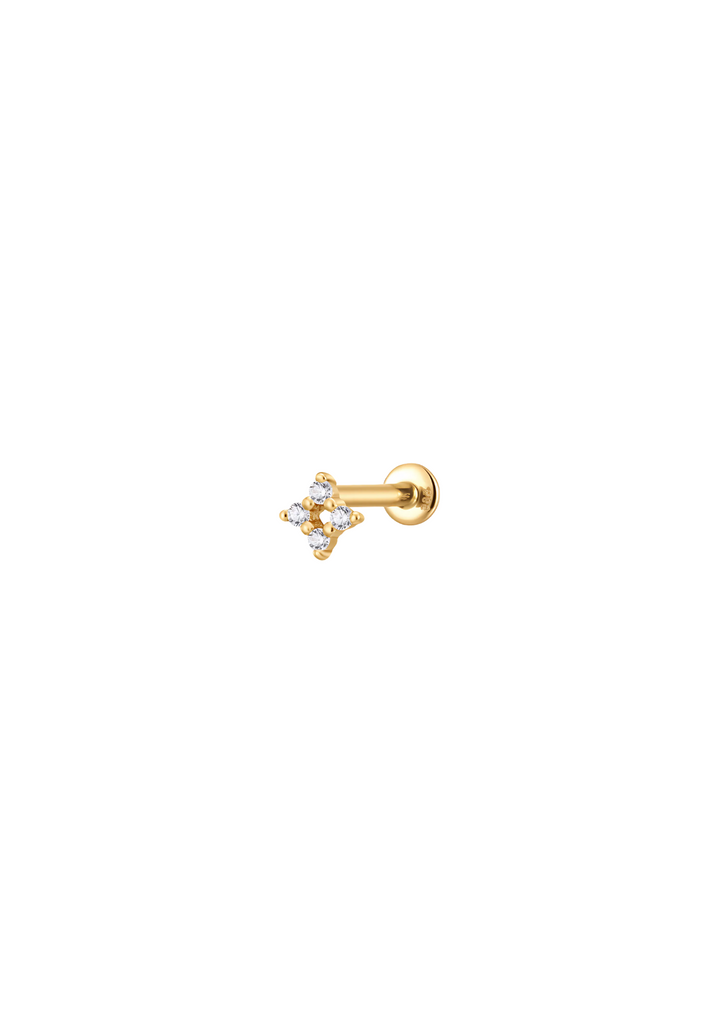 The Starling Diamond 14ct Yellow Gold Labret Stud Earring (Single)