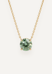 The Jasmine 9ct Yellow Gold Necklace with 3.78ct Round Cut Green Tourmaline