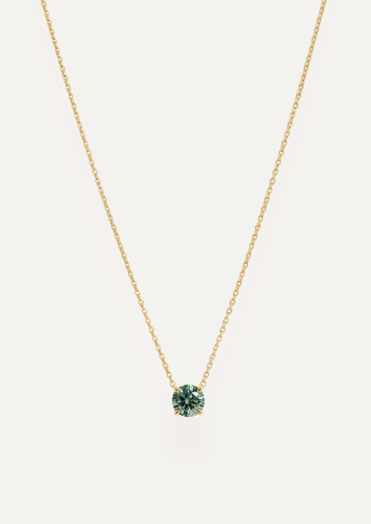 The Jasmine 9ct Yellow Gold Necklace with 3.78ct Round Cut Green Tourmaline