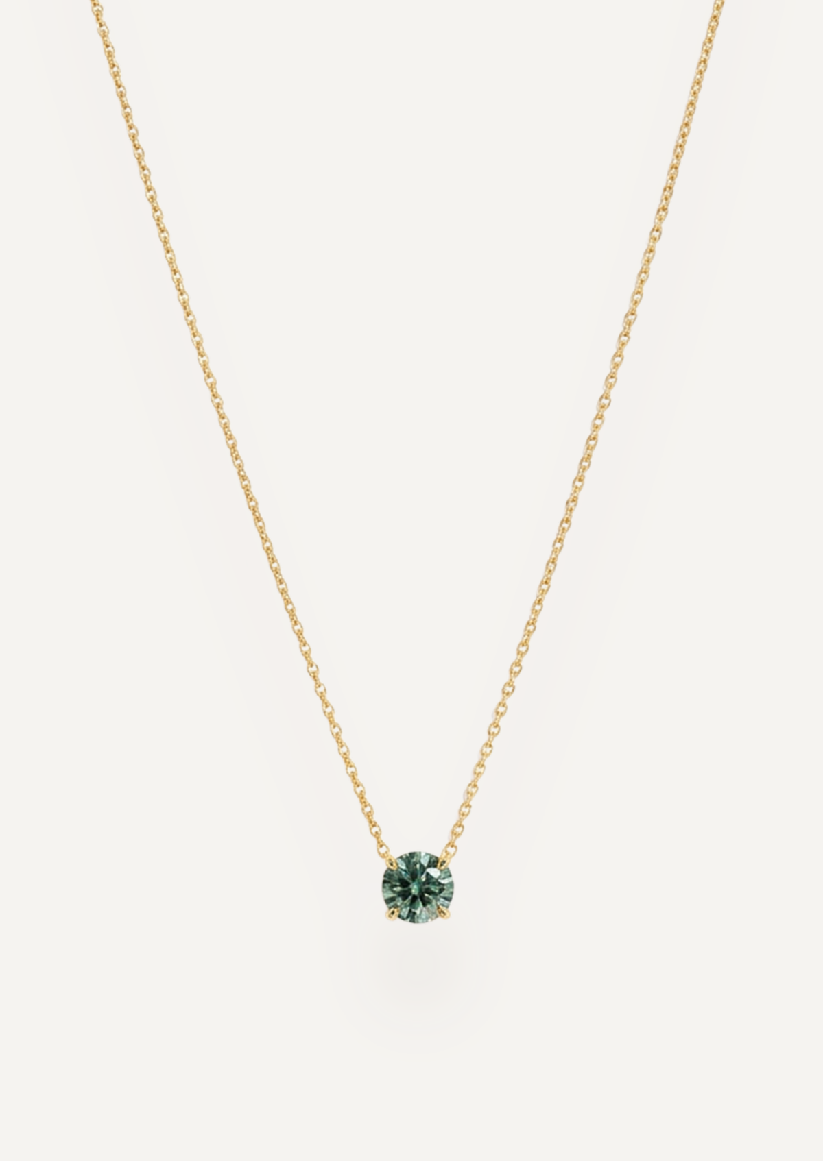 The Jasmine 9ct Yellow Gold Necklace with 3.78ct Round Cut Green Tourmaline