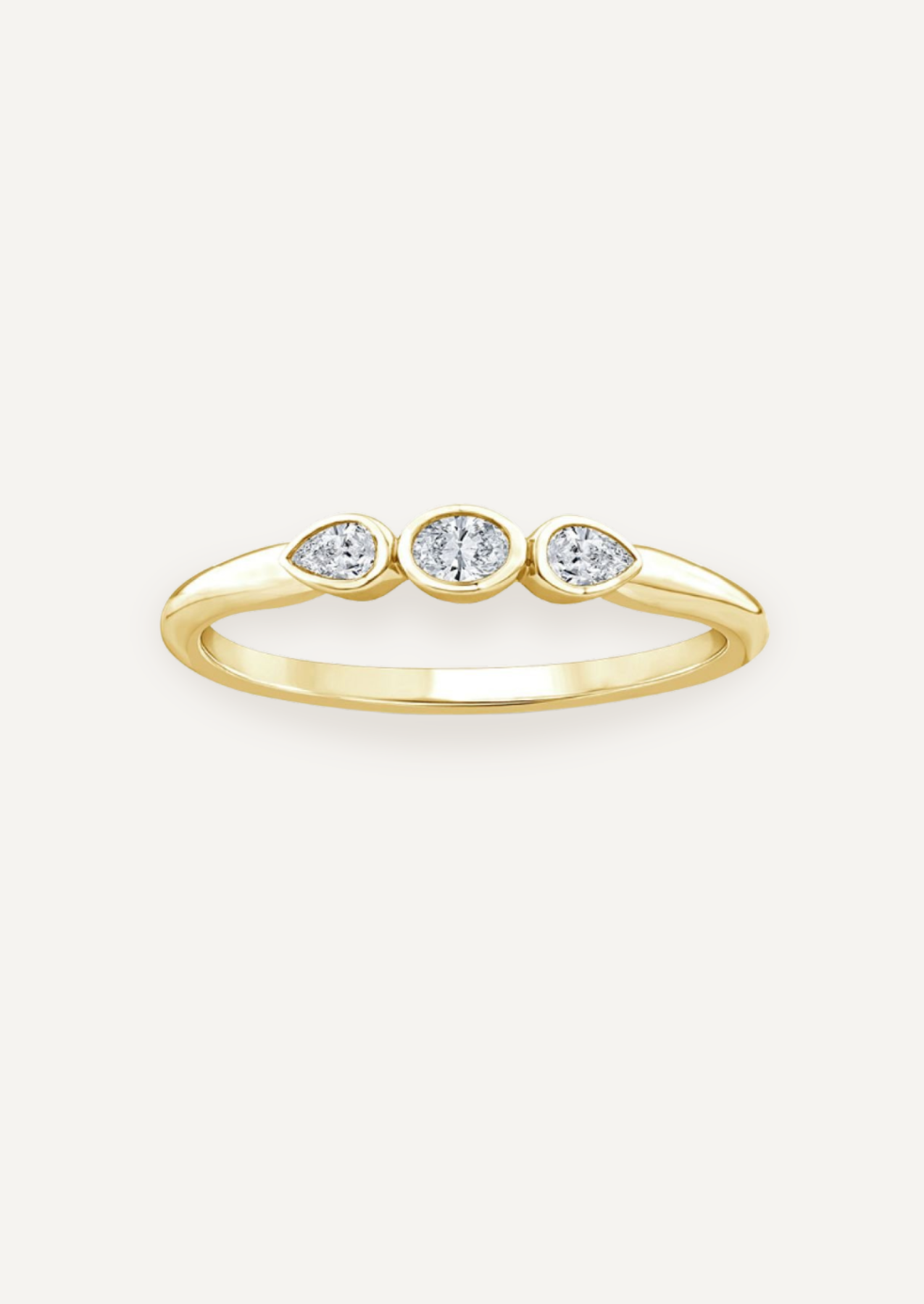 The Jude 9ct Gold Diamond Triple Bezel Ring