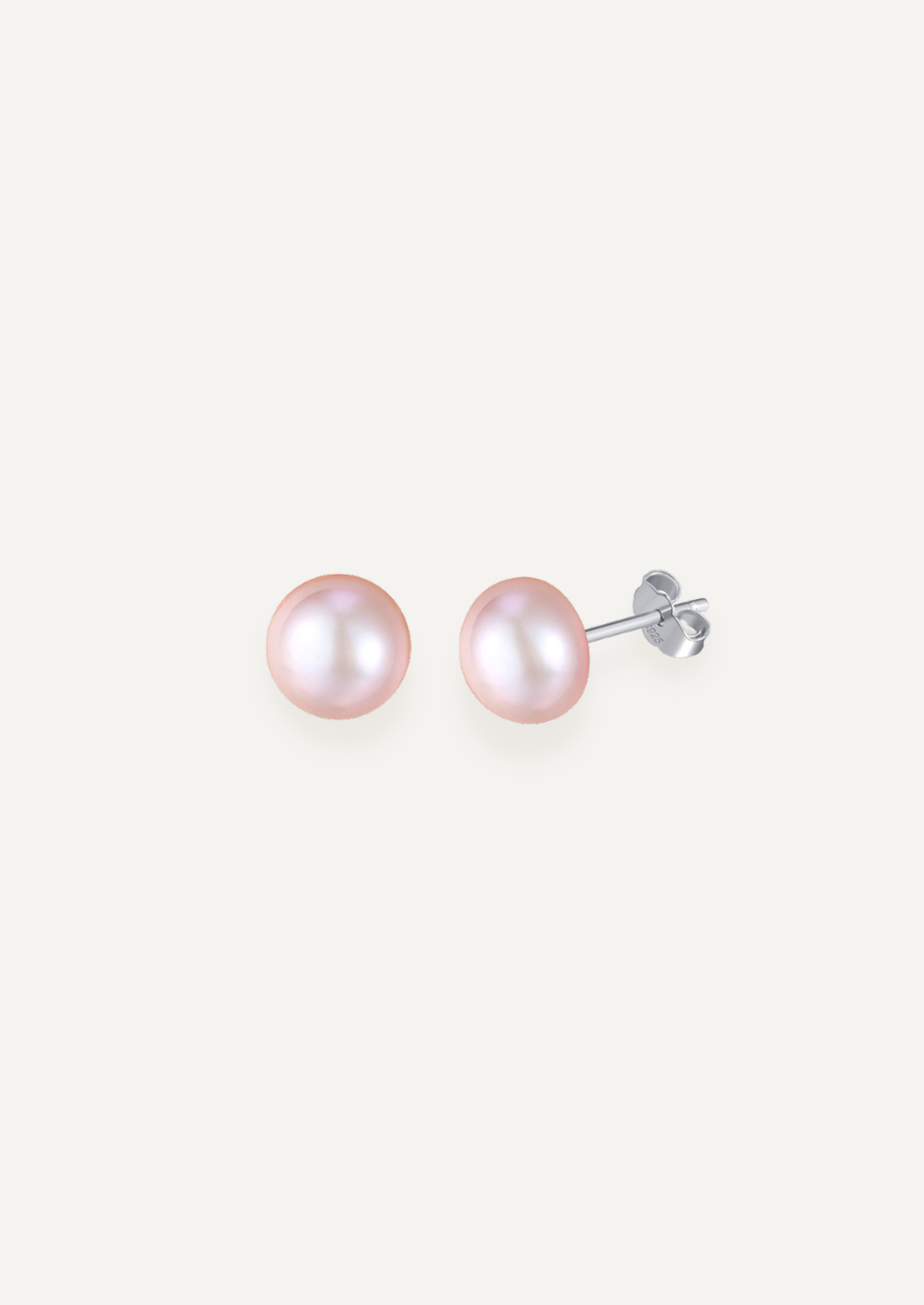 The Prim Sterling Silver Pink Freshwater Pearl Stud Earrings