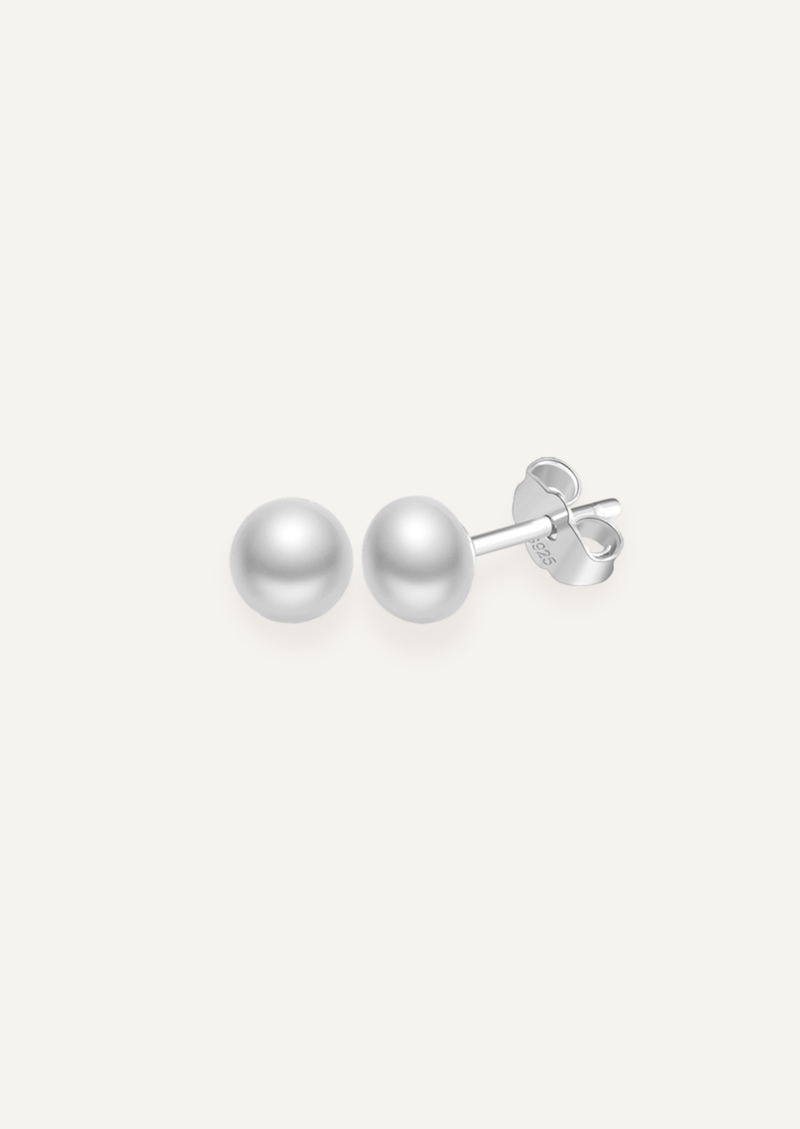 The Prim Sterling Silver White Freshwater Pearl Stud Earrings