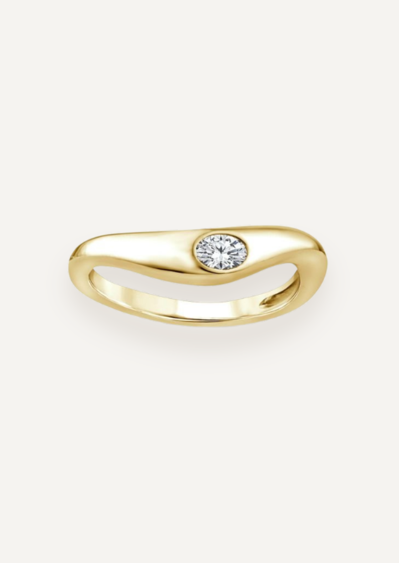 The Quinn 9ct Gold Diamond Oval Wave Ring
