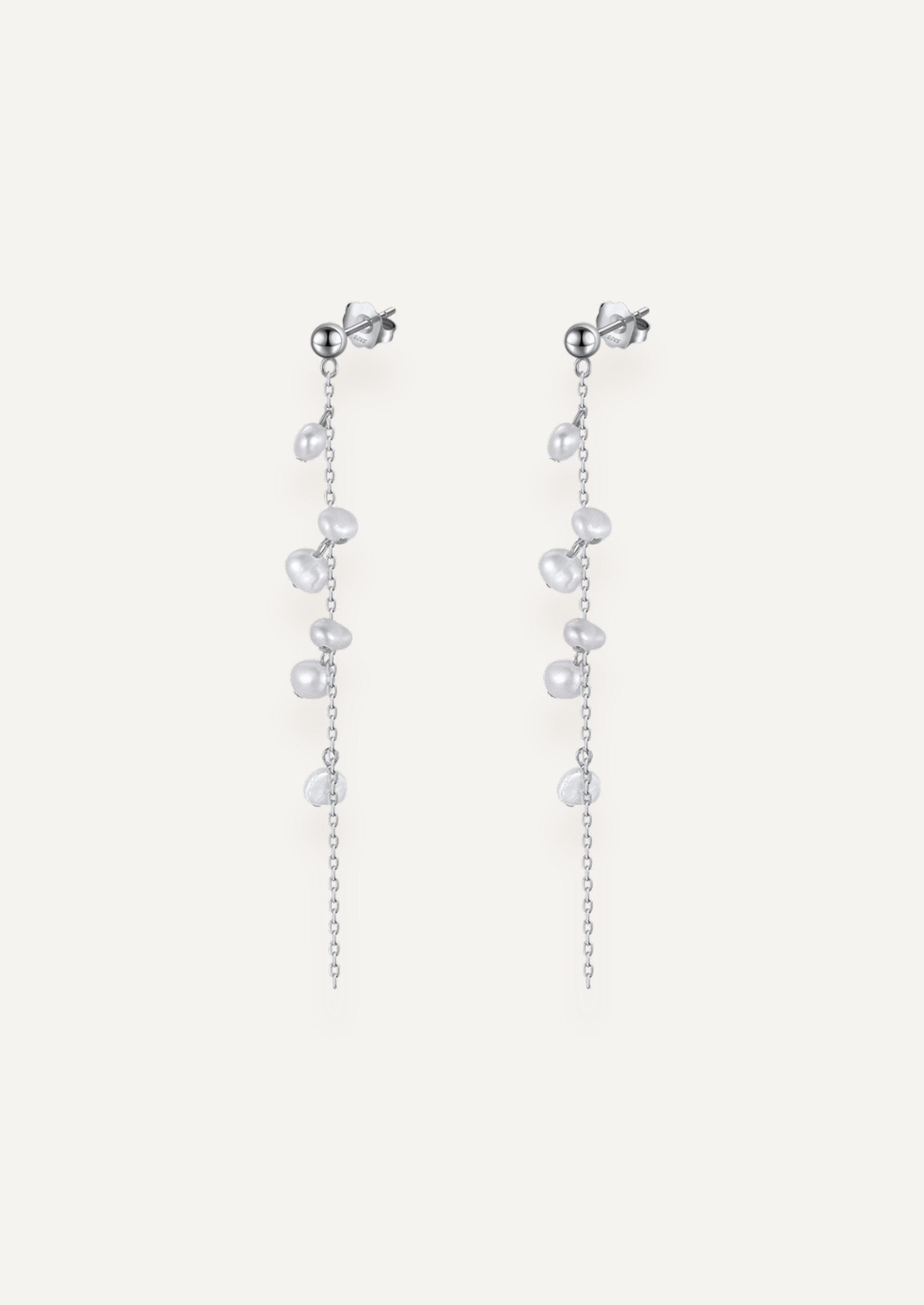 The Solenne Sterling Silver Pearl Earrings