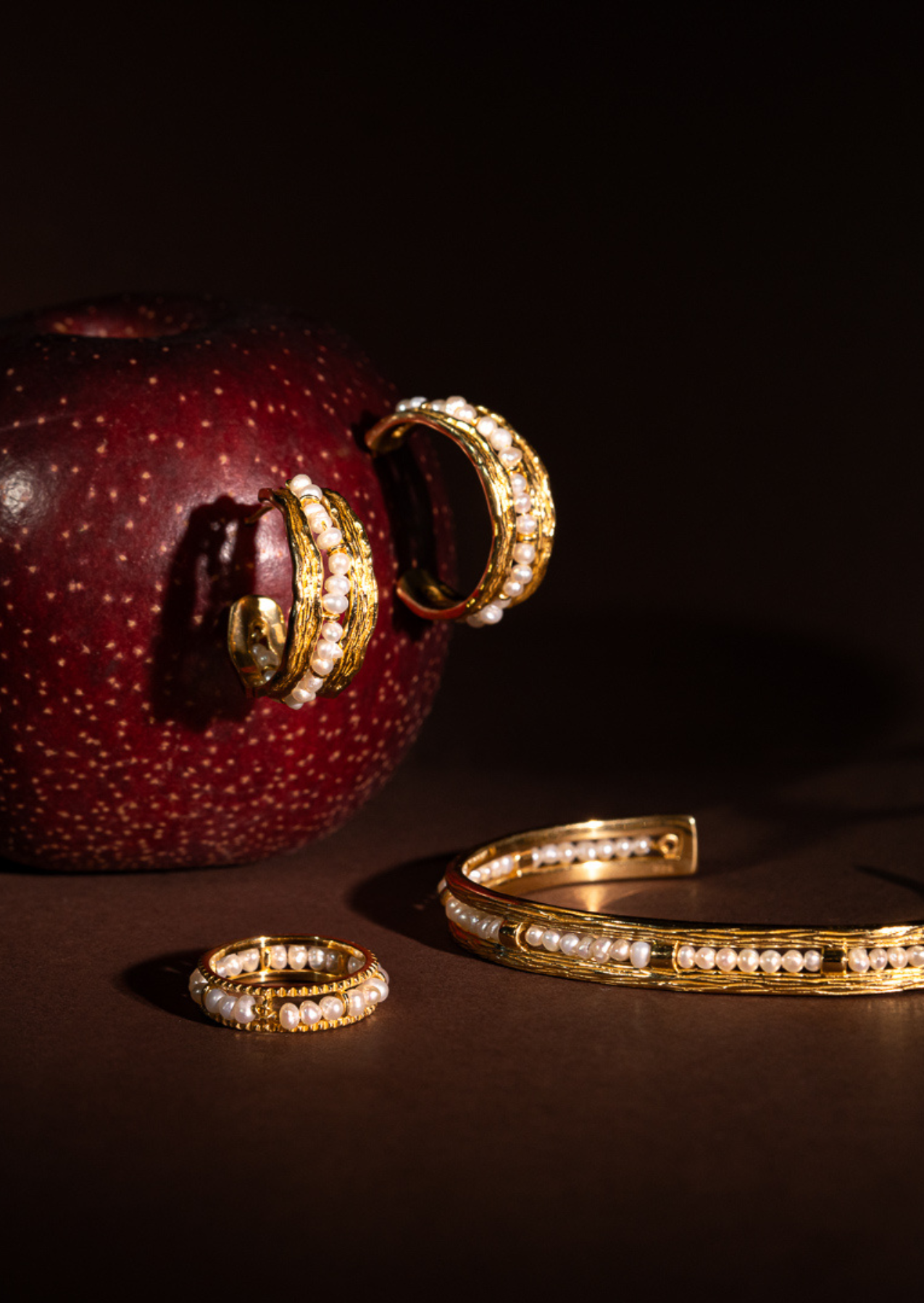 The Amore Pearl 18ct Gold Vermeil Ring
