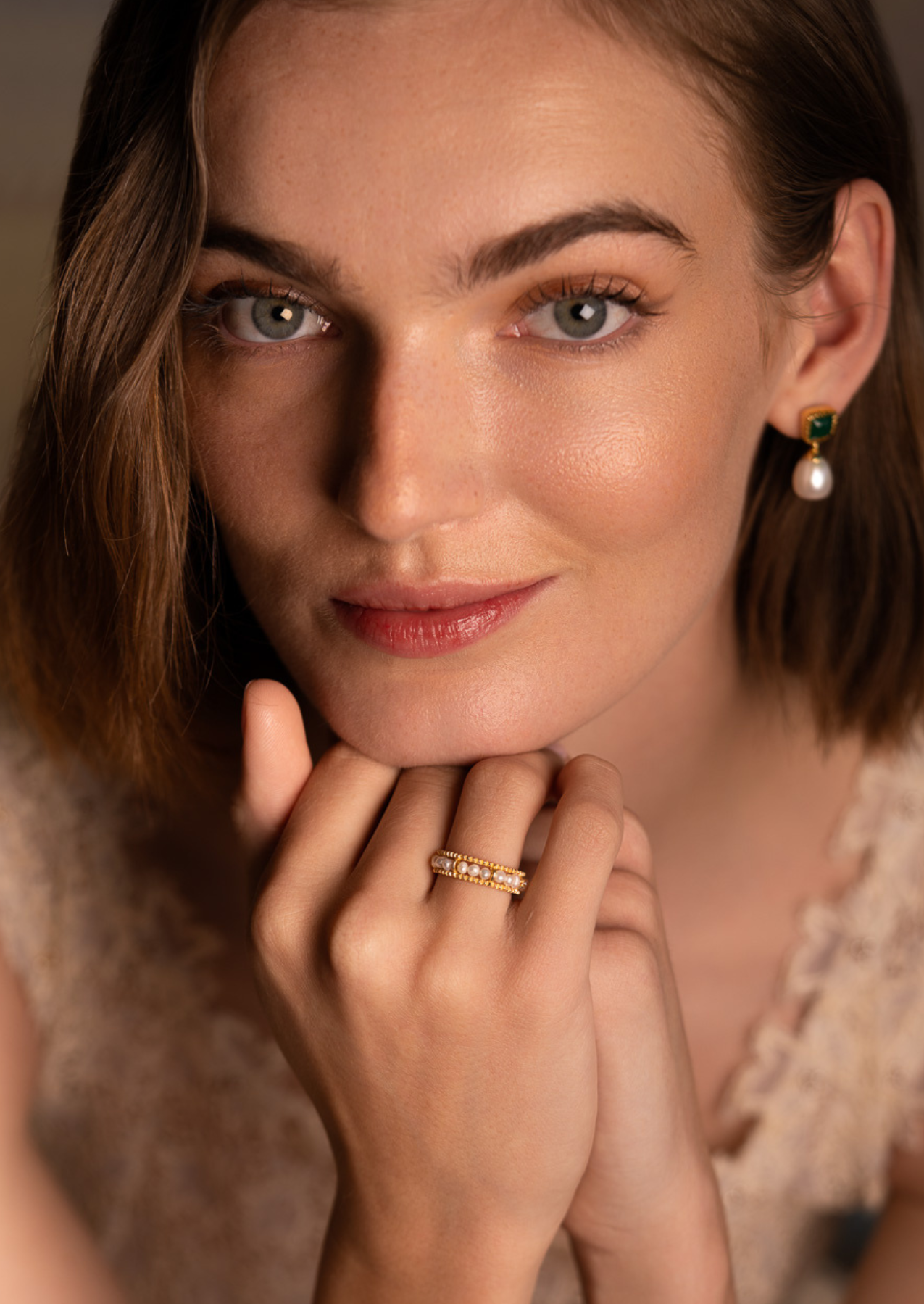 The Amore Pearl 18ct Gold Vermeil Ring