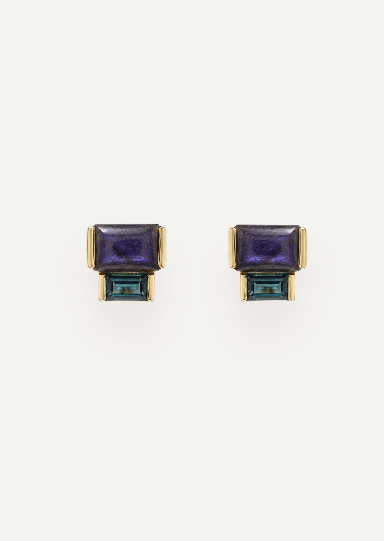 The Arietta Geometric Stud Earrings in Glacier by Molten Store
