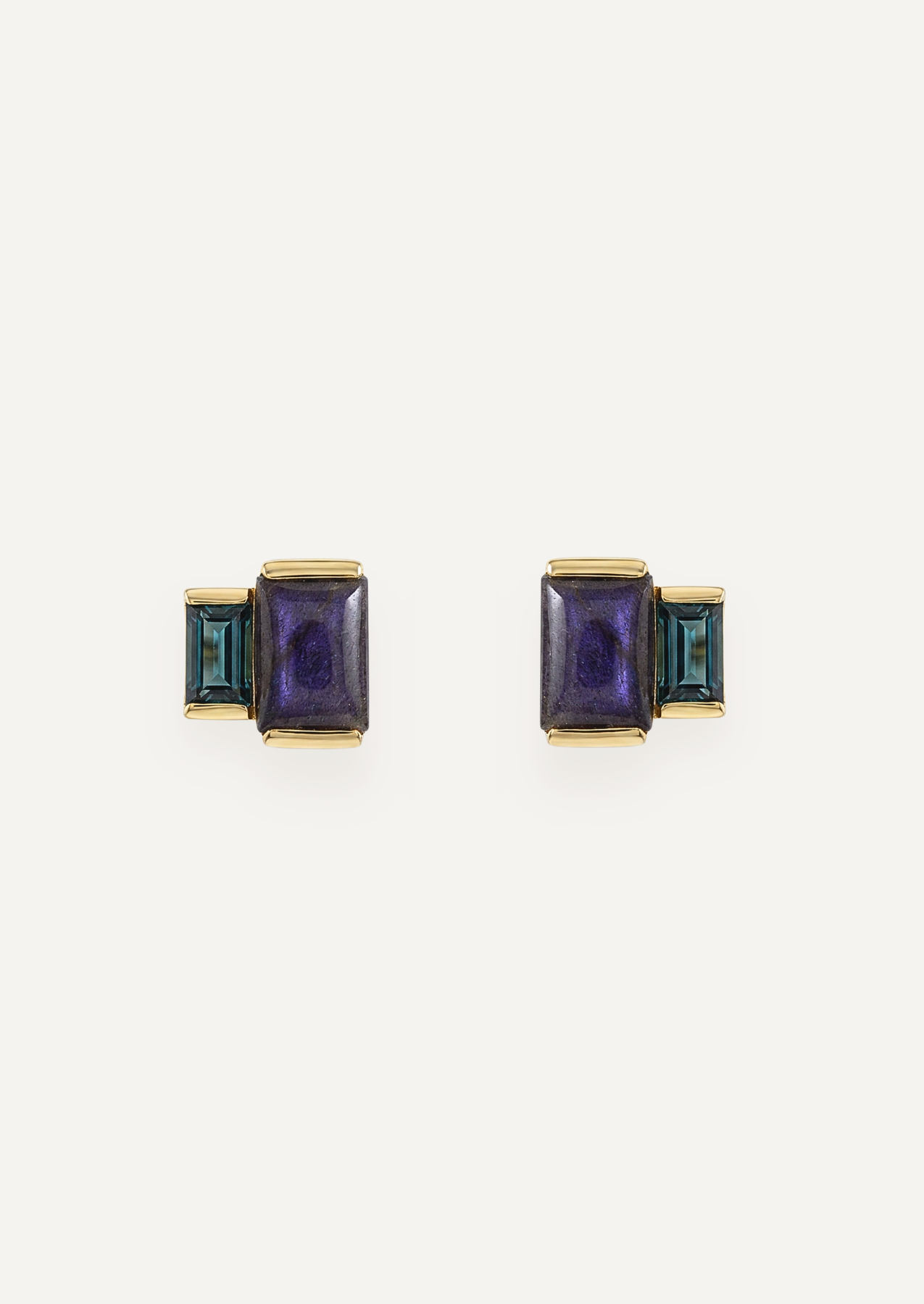 The Arietta Geometric Stud Earrings in Glacier by Molten Store