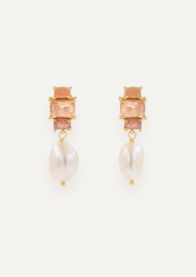 The Carlotta Pearl Drop Earrings in Rose by Molten Store