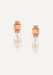 The Carlotta Pearl Drop Earrings in Rose by Molten Store