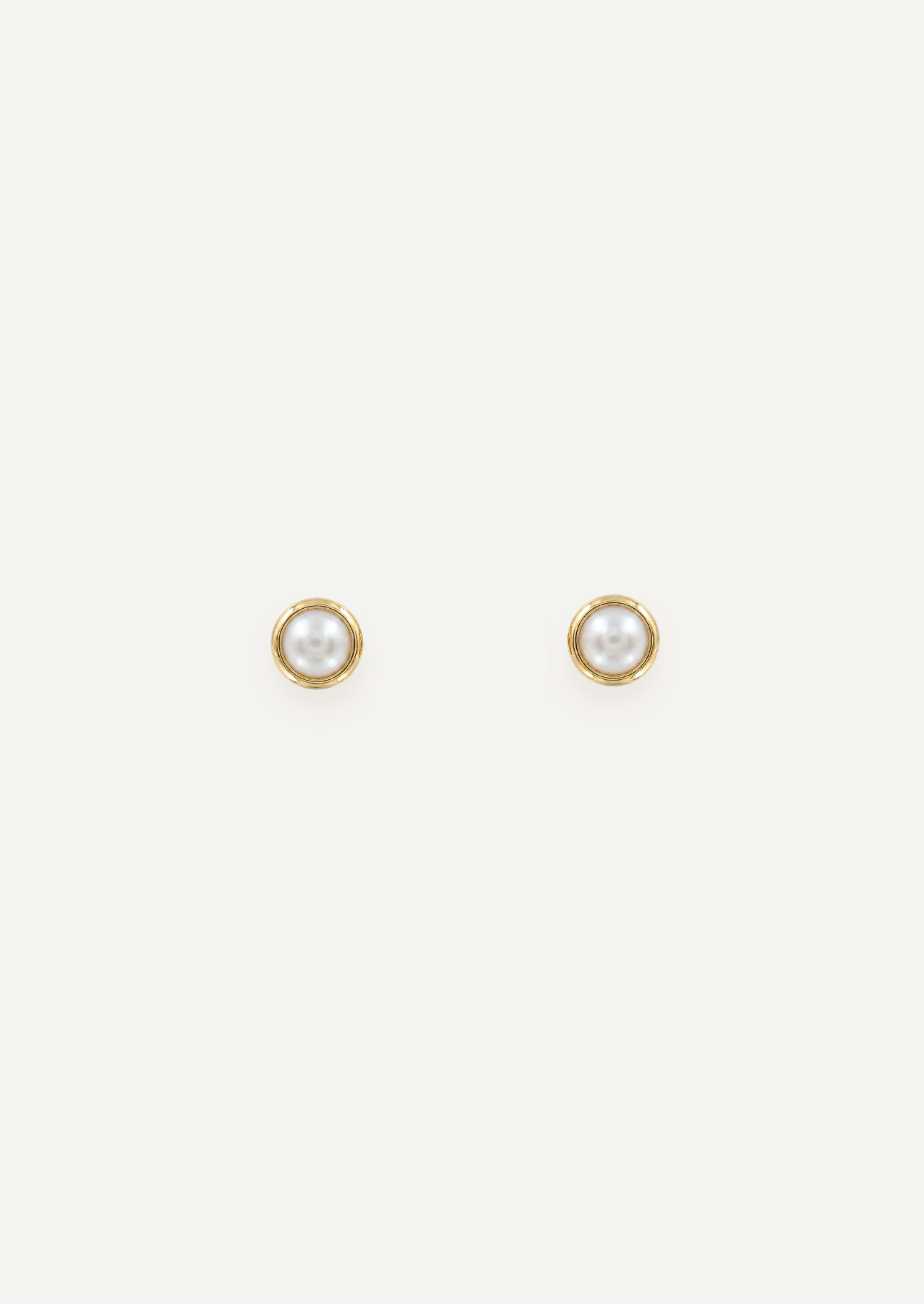 The Delphine Bezel Stud Earrings in Pearl by Molten Store
