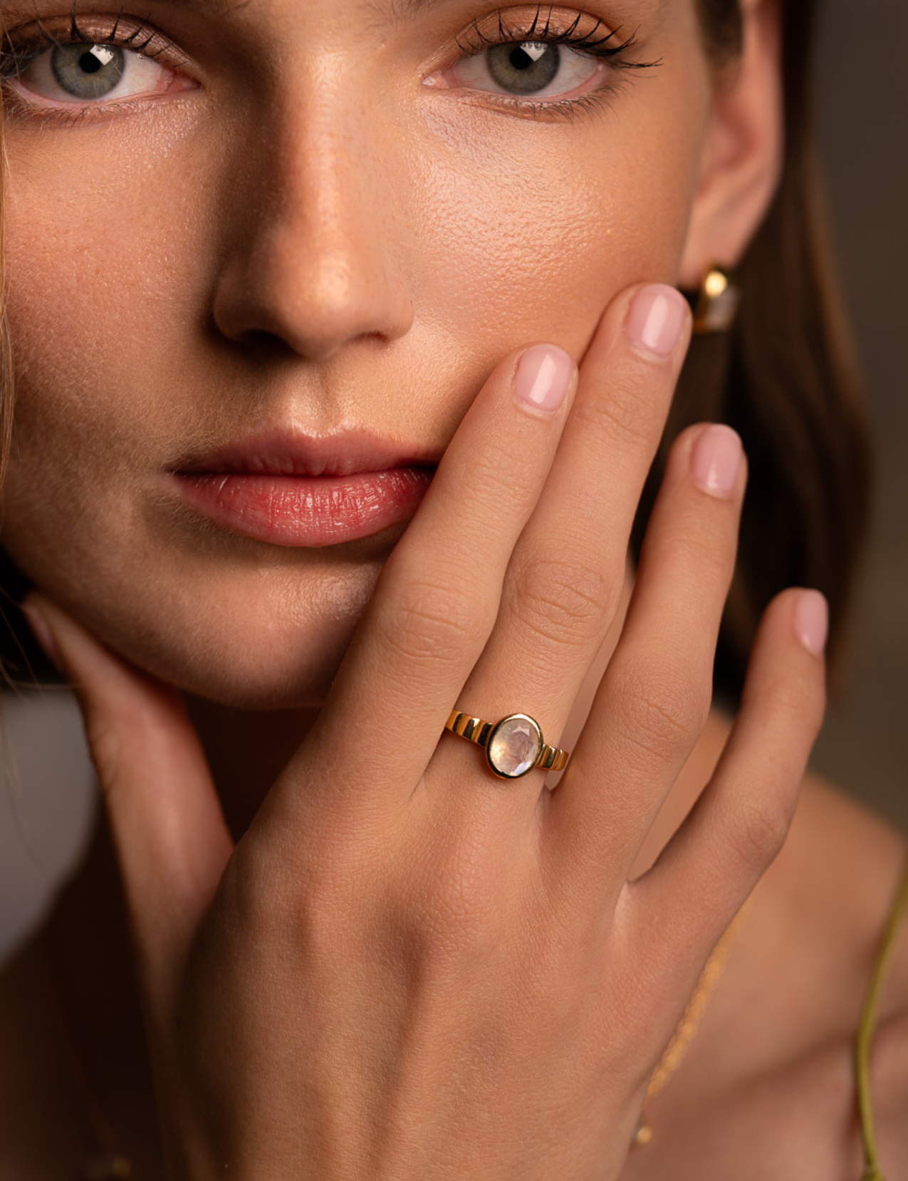 The Luce Moonstone 18ct Gold Vermeil Ring