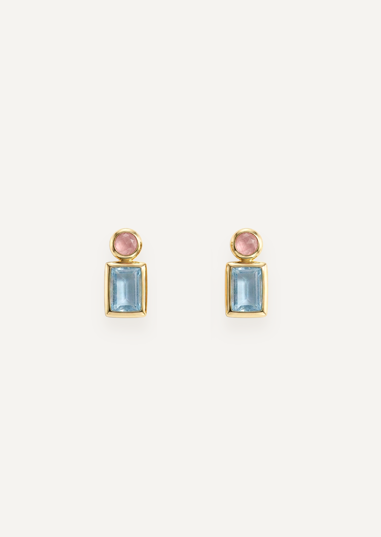 The Lucetta Two Stone Stud Earrings in Nectar by Molten Store