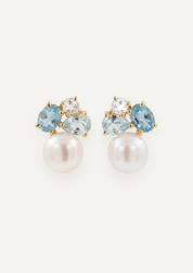 The Ottavia Cluster Earrings in Lagoon by Molten Store