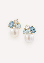 The Ottavia Cluster Earrings in Lagoon by Molten Store