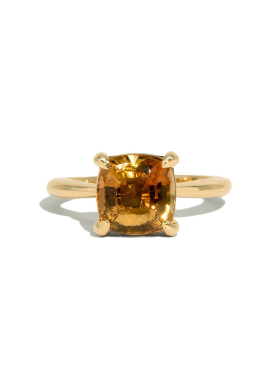 The June Ring with 3.65ct Cushion Orange Tourmaline - Molten Store