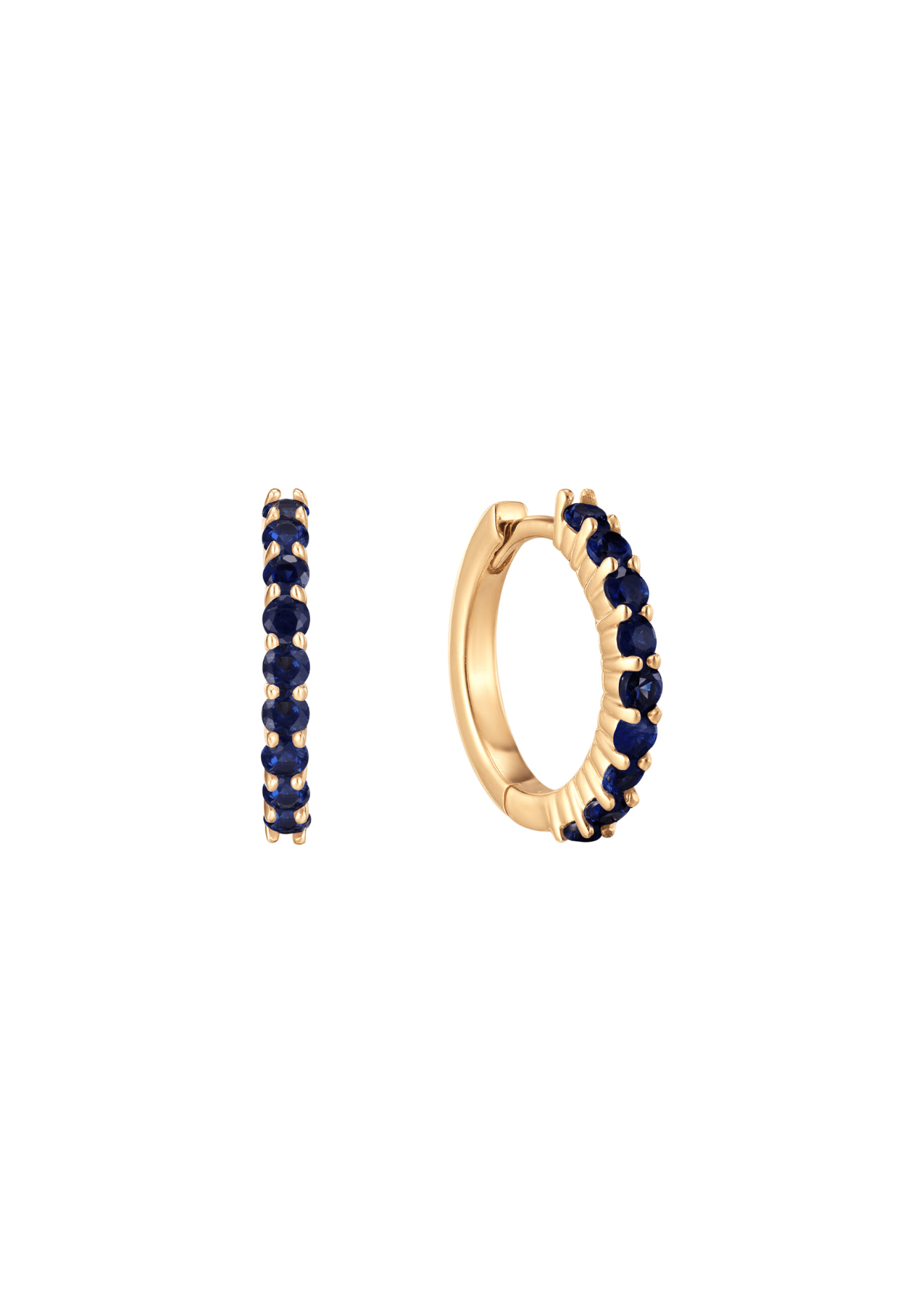 The Midnight Sapphire 14ct Solid Gold Huggies - Molten Store