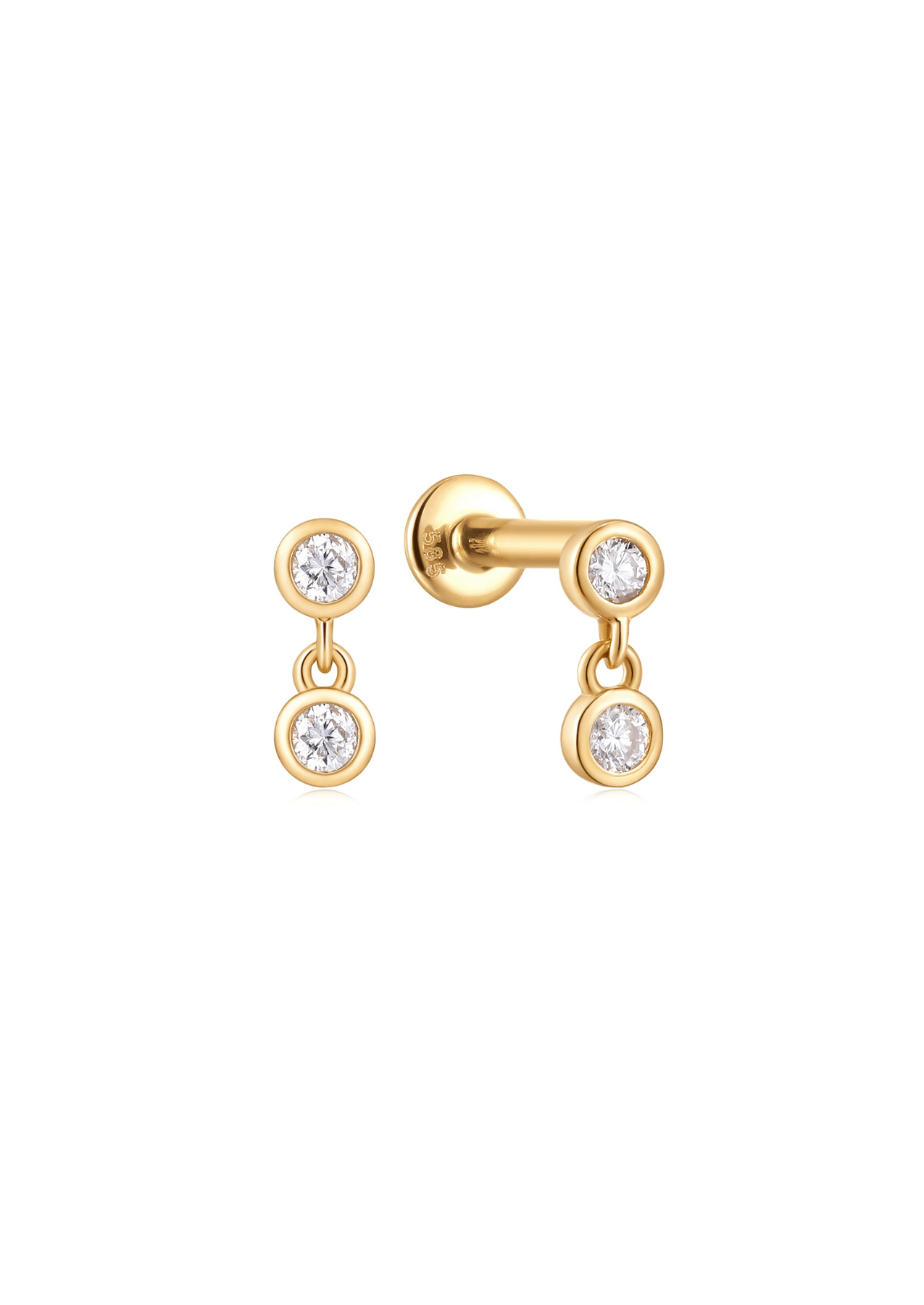 The Luminous Diamond 14ct Solid Gold Drop Earrings - Molten Store