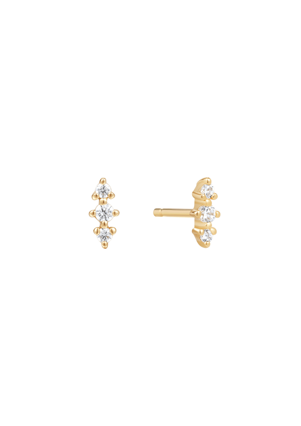 The Spark Diamond 14ct Solid Gold Stud Earrings - Molten Store