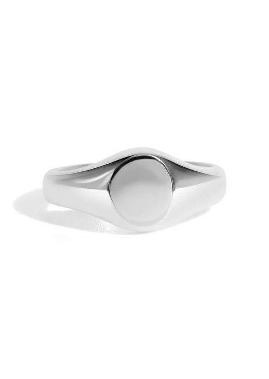 The Echo White Gold Signet Ring