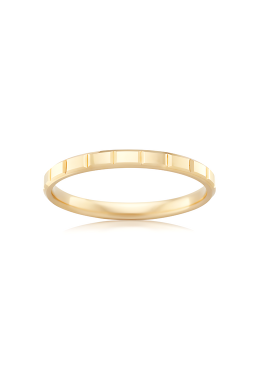The Etched Line 9ct Solid Gold Band