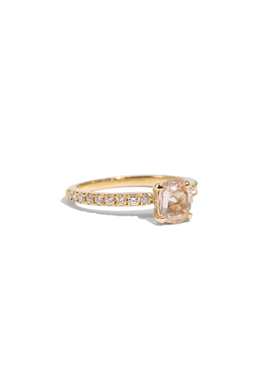 The Aria Rose Cut Sapphire Pavé Ring