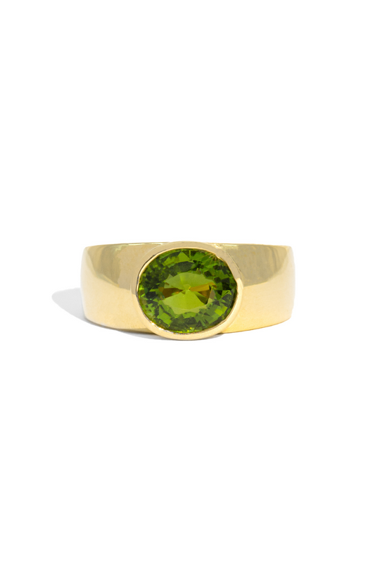 The Myrtle Ring with 2.4ct Oval Green Tourmaline