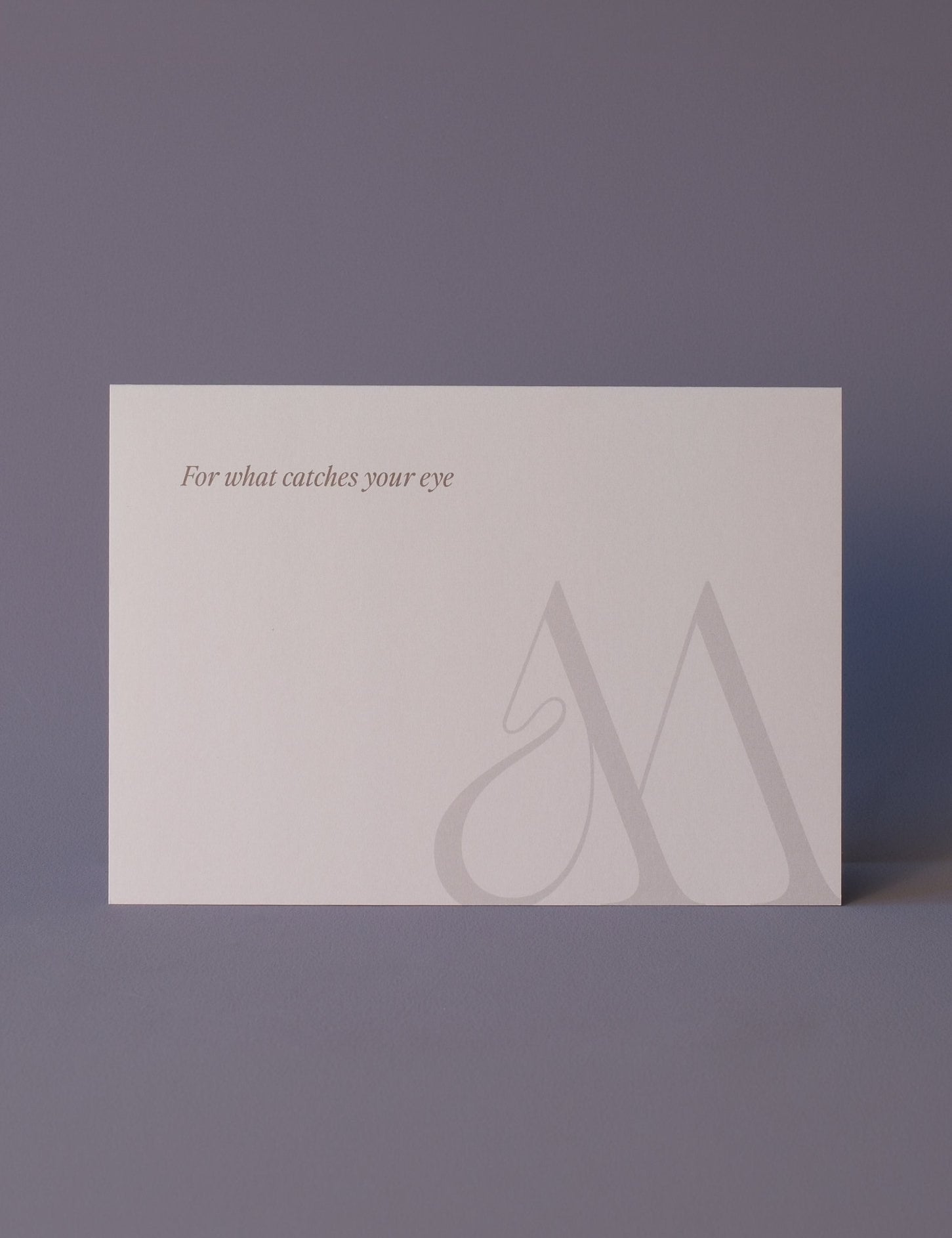Molten Store gift card with the M monogram and the words For what catches your eye.