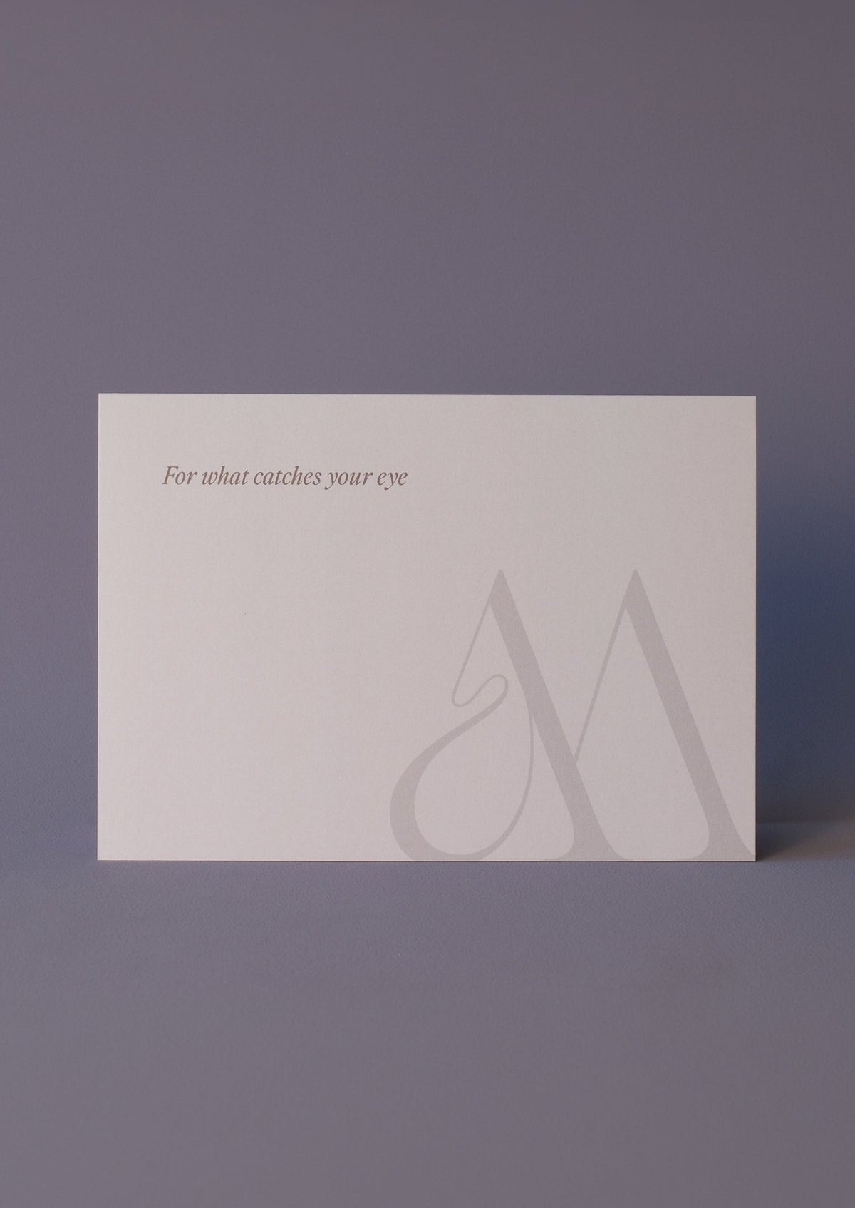 Molten Store gift card with the M monogram and the words For what catches your eye.