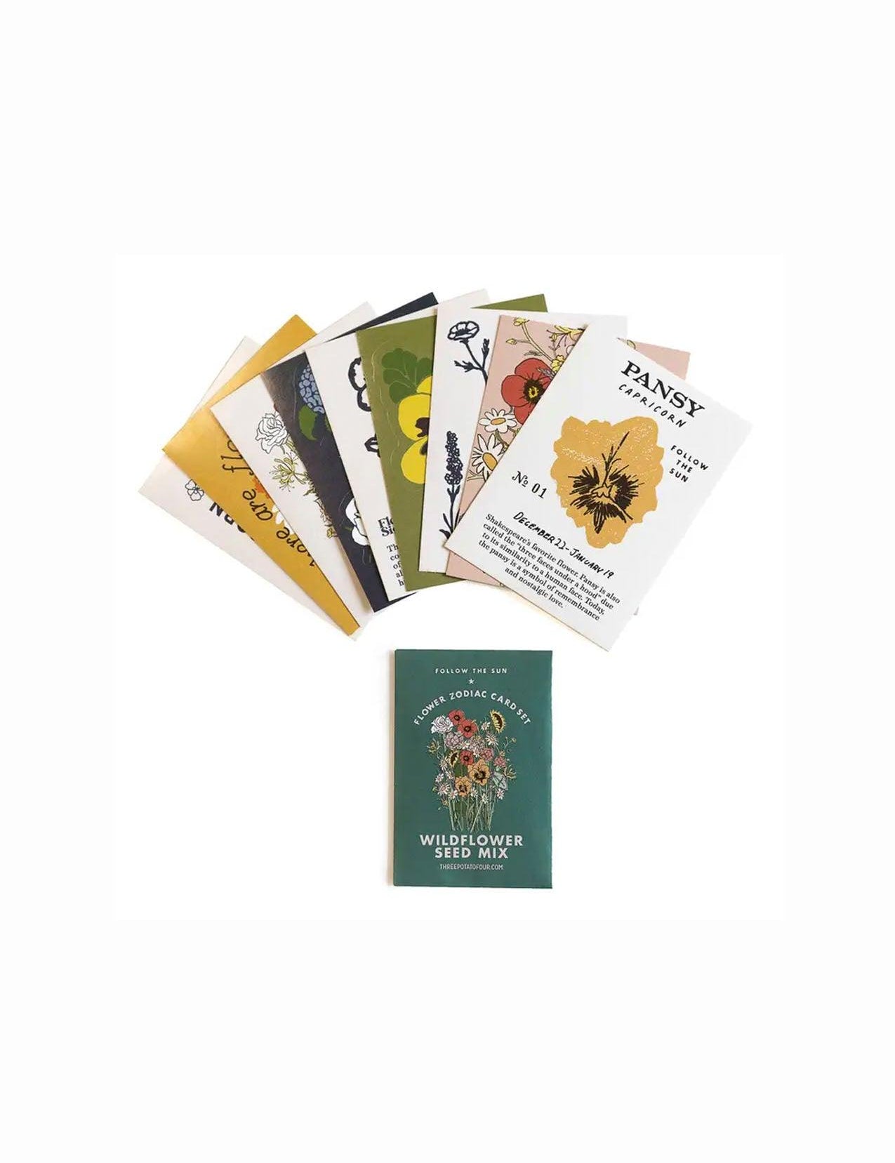Flower Zodiac Sticker Card Set - Capricorn - Molten Store