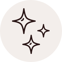 Icon of a recycled symbol surrounding the letters AU on a linen coloured circle