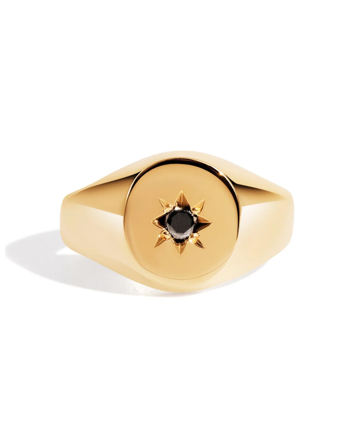 Yellow gold, black diamond engagement ring