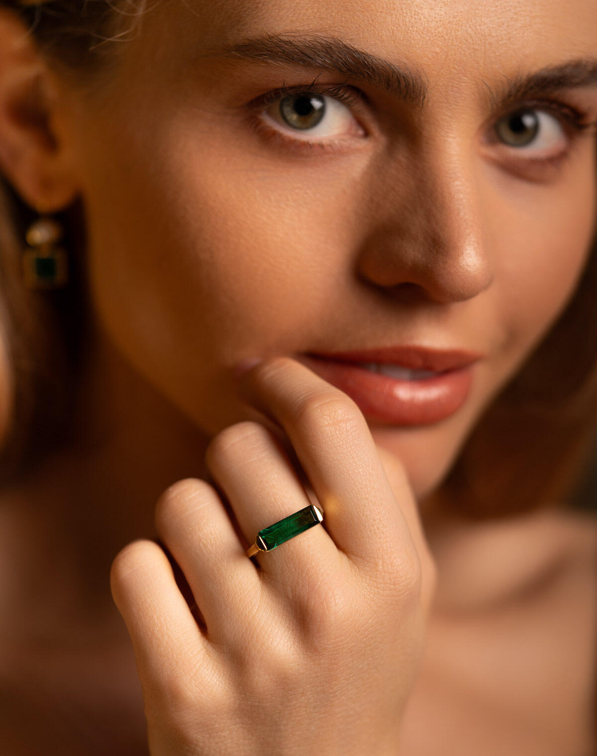 The Pomona Green Tourmaline 18ct Gold Vermeil Signet Ring
