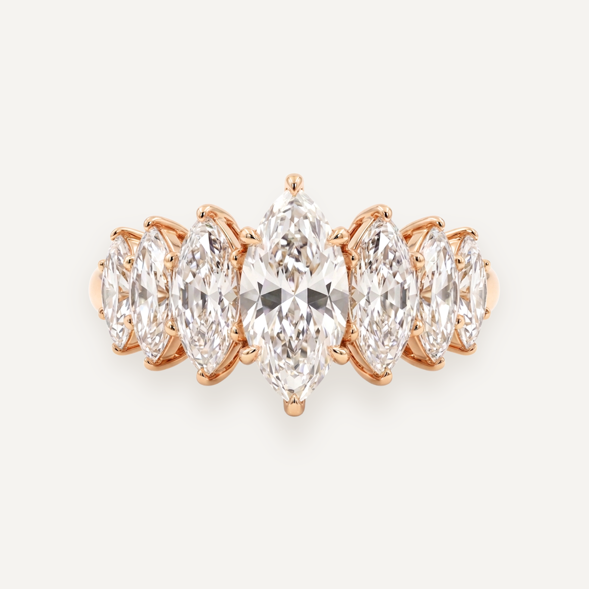 The Banks Multi Stone Ring — Marquise — Rose gold