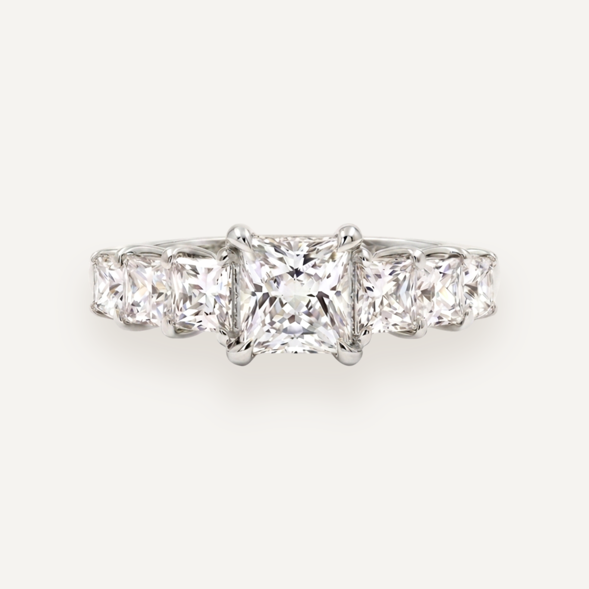 The Banks Multi Stone Ring — Princess — Platinum
