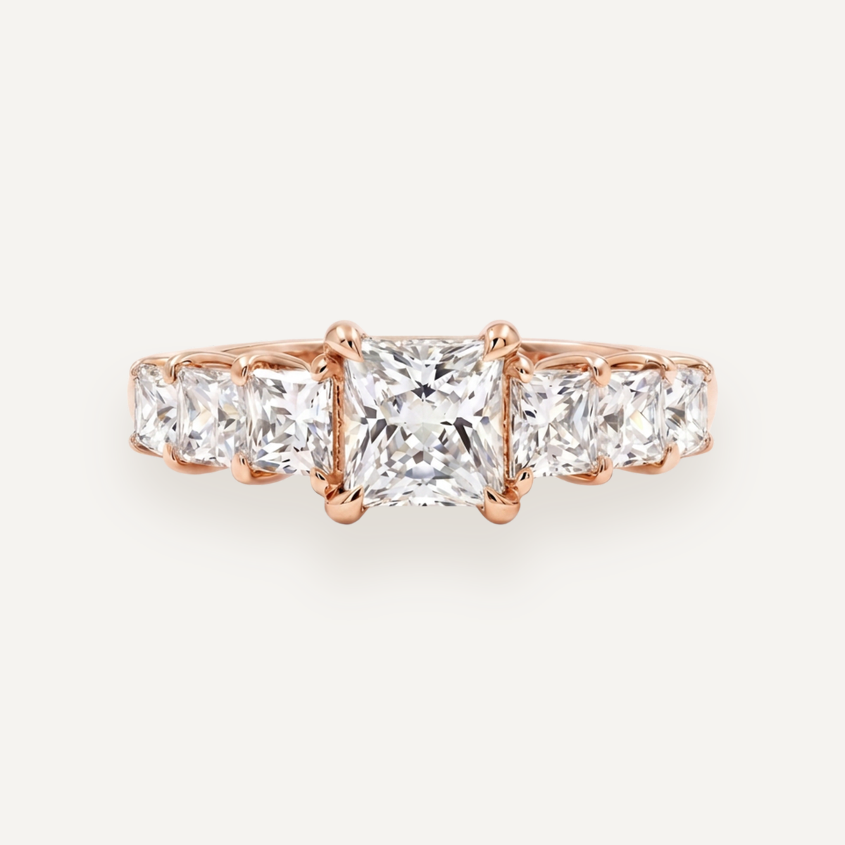 The Banks Multi Stone Ring — Princess — Rose gold