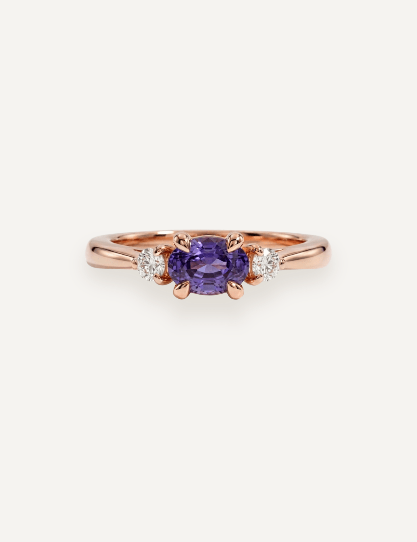 The Ada Ring with 0.80ct Oval Lilac Sapphire - Molten Store